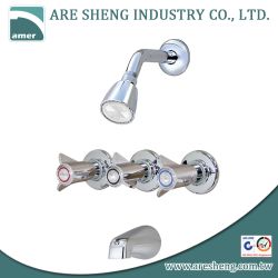 Three handles tub & shower faucet, with spout 07A-013
