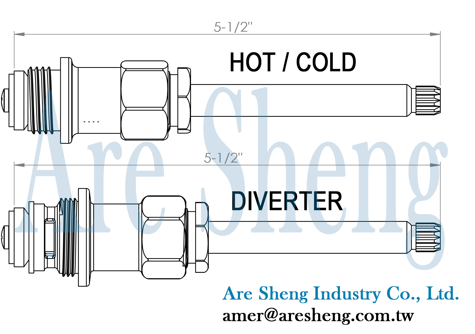 Pfister stem with dimension - Are Sheng