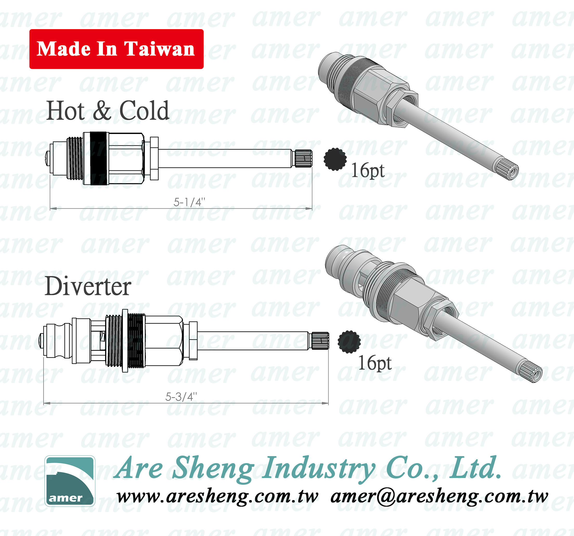 Gerber shower stem dimension