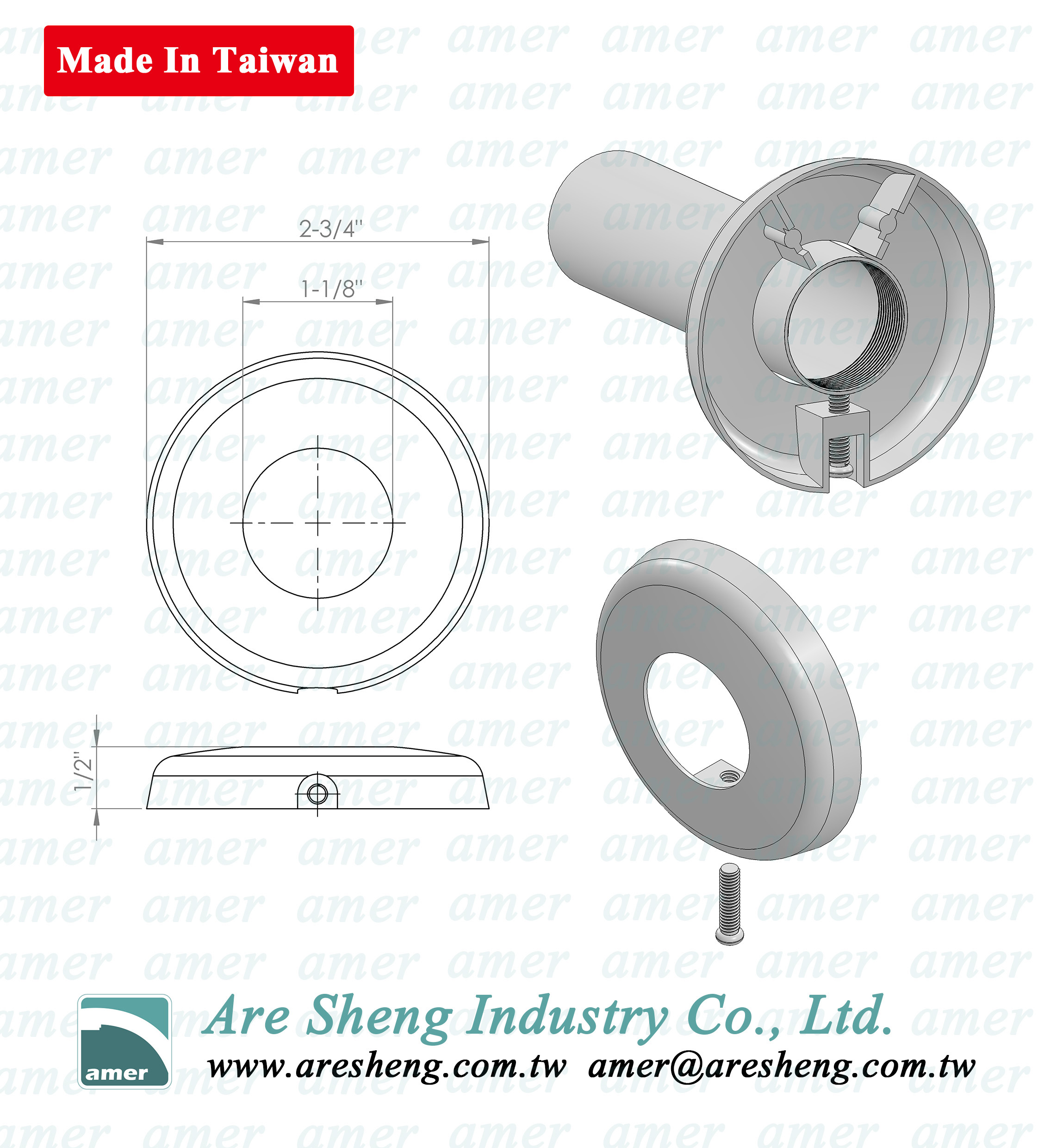 Gerber escutcheon and flange