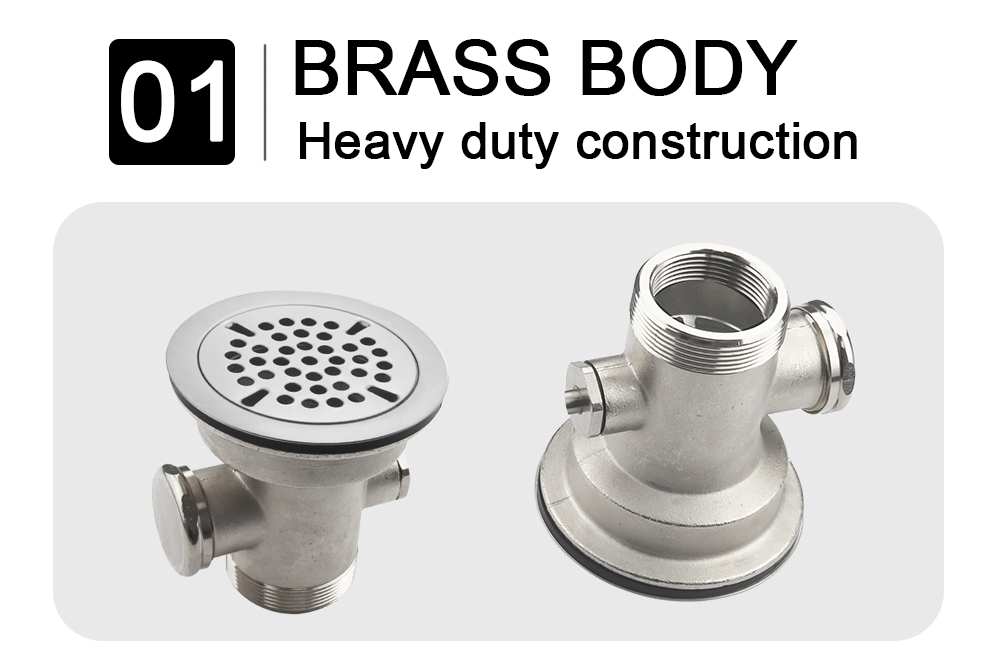 waste valve-heavy duty brass construction