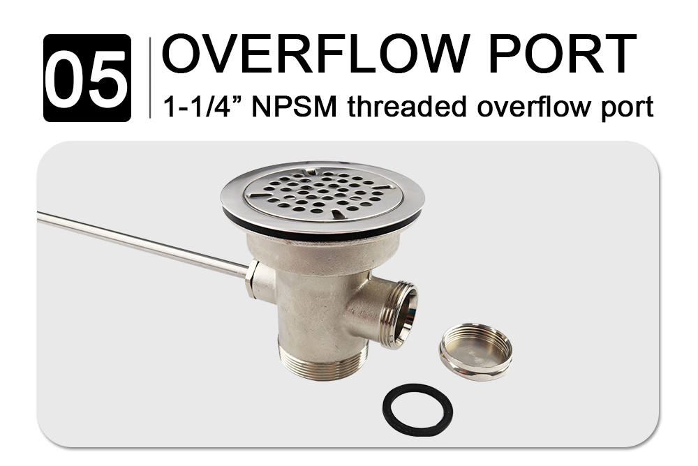 feature 05- twist handle waste valve - overflow port