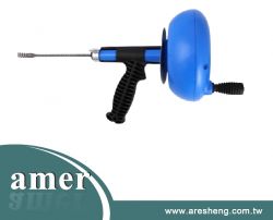 Manual grip handle drum auger clogged cleaner tool