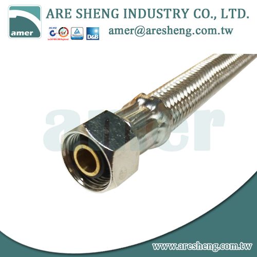 M10 x 3/8COMP stainless steel braided faucet connector