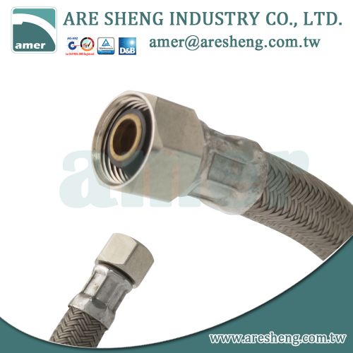 Stainless steel braided connection hose 1/2”×M10×1, with long tip