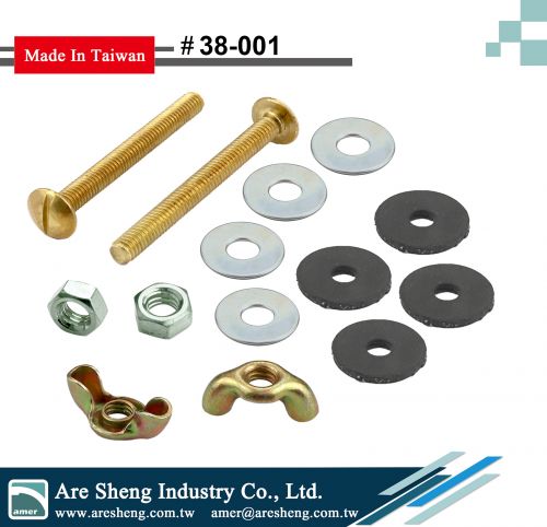 38-001HB-5163- brass toilet tank bolt set