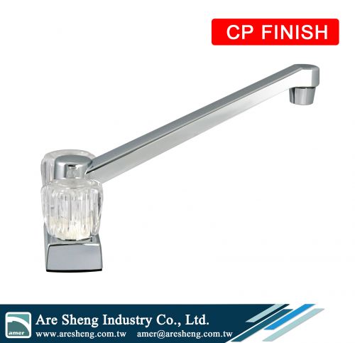 Non-Metallic deck-mount swivel kitchen faucet